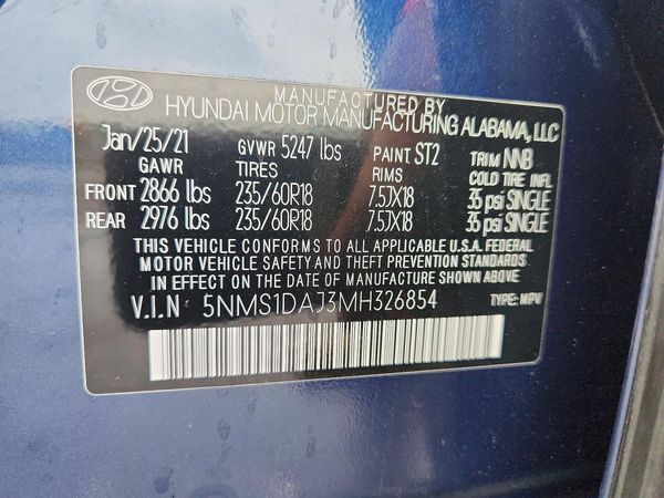 2021 HYUNDAI SANTA FE SE