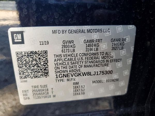 2020 CHEVROLET TRAVERSE LT