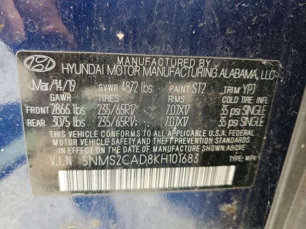 2019 HYUNDAI SANTA FE SE