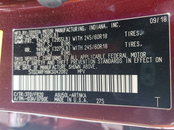 2019 TOYOTA HIGHLANDER