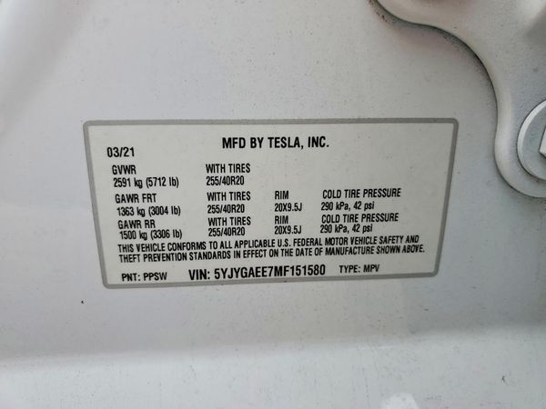 2021 TESLA MODEL Y