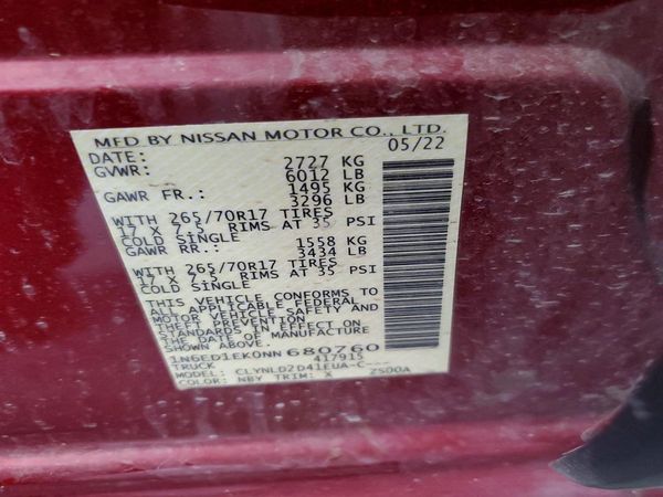 2022 NISSAN FRONTIER