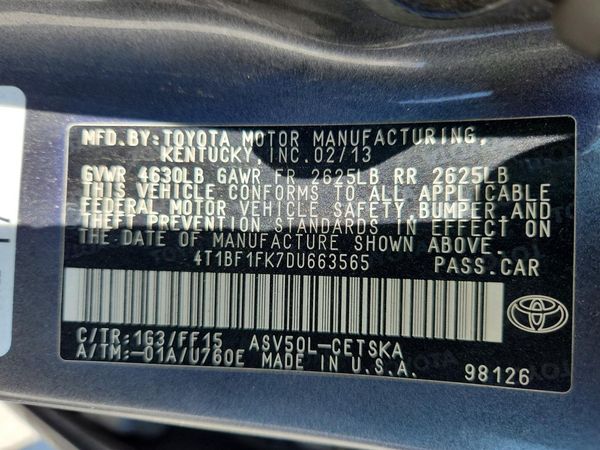 2013 TOYOTA CAMRY