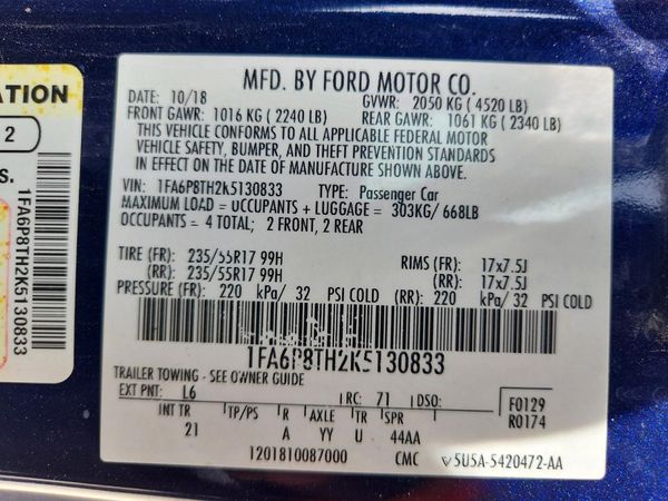 2019 FORD MUSTANG I4 Coupe