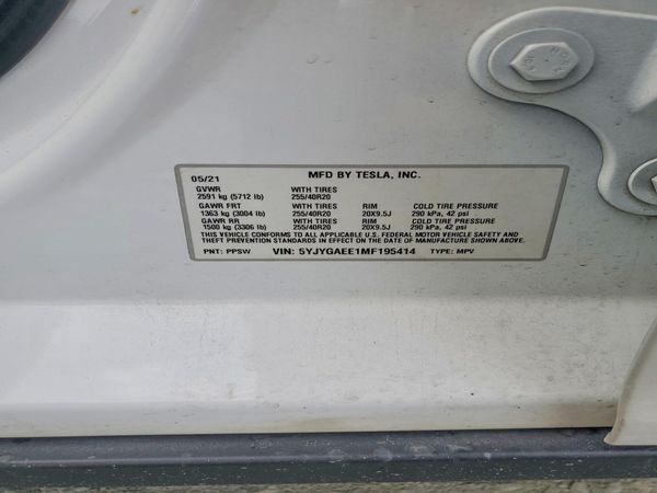 2021 TESLA MODEL Y