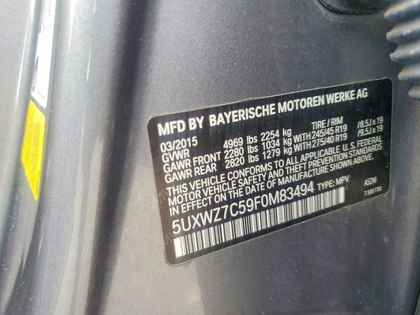 2015 BMW X3 sDrive28i — VINS