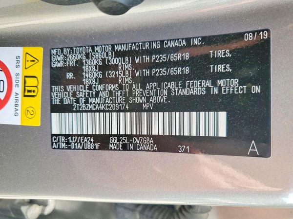 2019 LEXUS RX 350 350 Standard