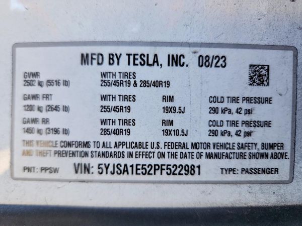 2023 TESLA MODEL S