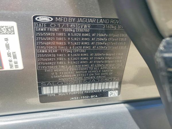 2018 LAND ROVER RANGE ROVER Supercharged