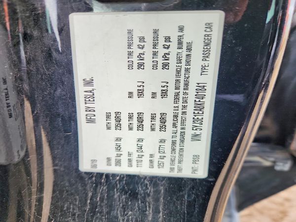 2019 TESLA MODEL 3