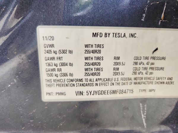 2021 TESLA MODEL Y