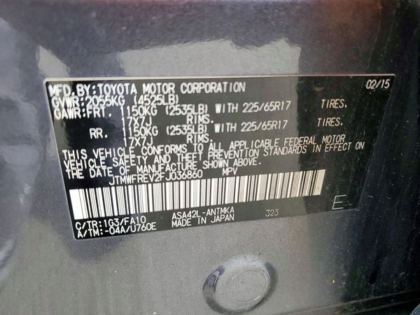 2015 TOYOTA RAV4 XLE (M Grade)