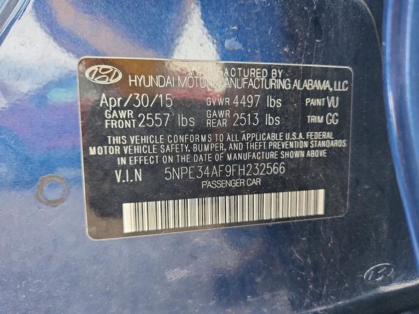 2015 HYUNDAI SONATA