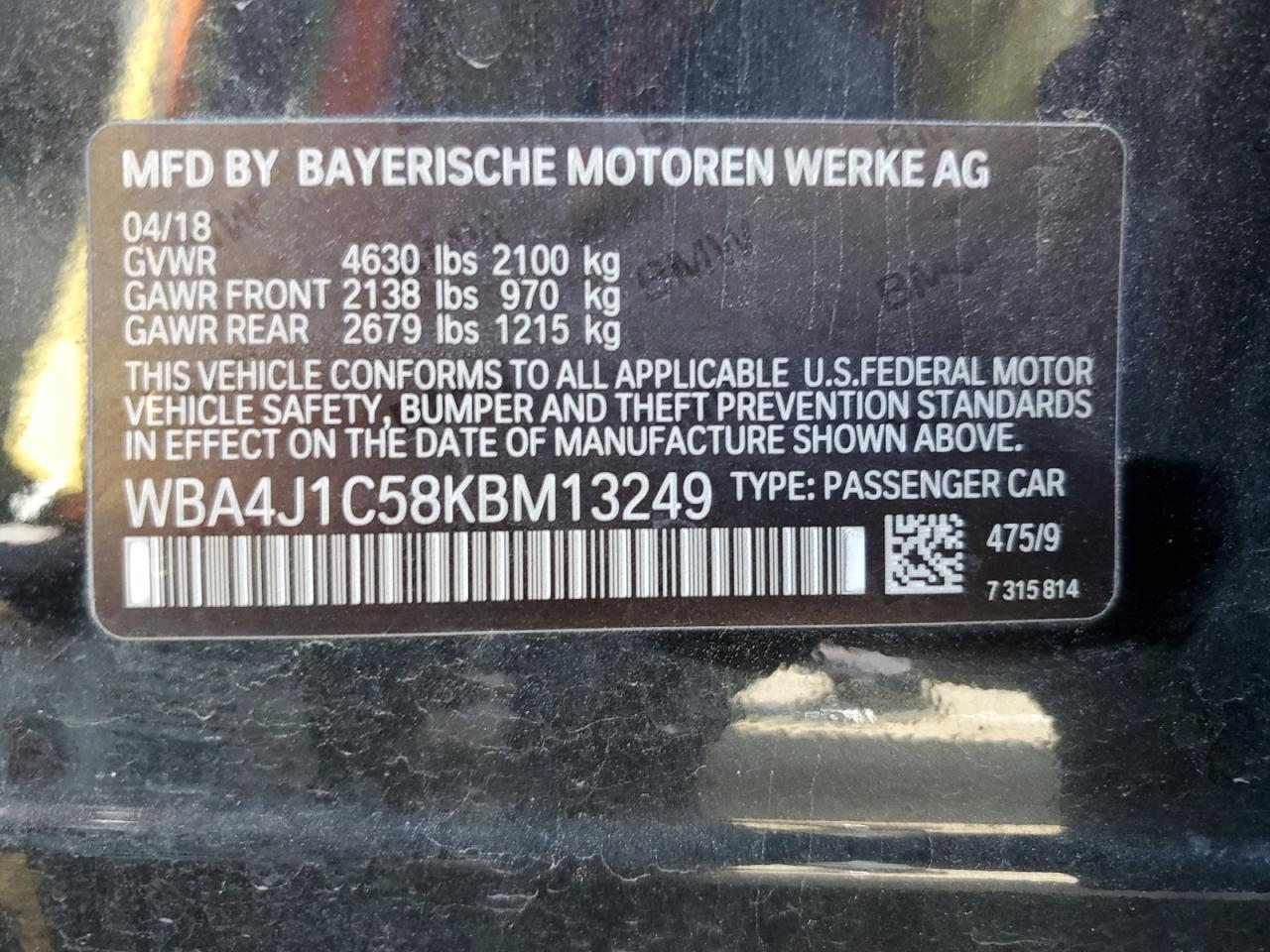 2019 BMW 430I Gran Coupe