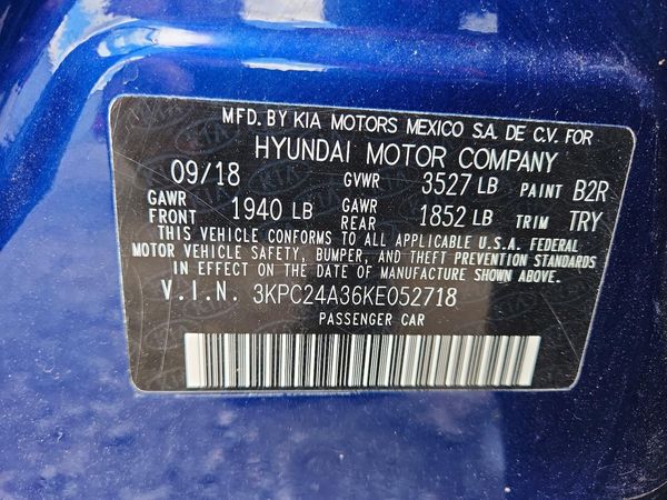 2019 HYUNDAI ACCENT