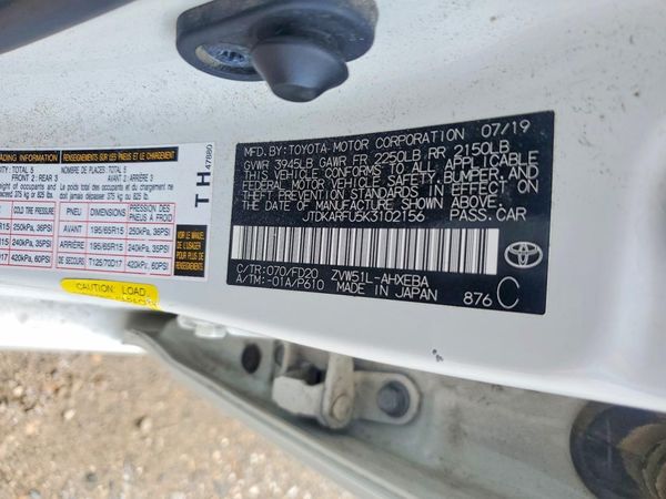 2019 TOYOTA PRIUS L/LE/XLE/LTD.
