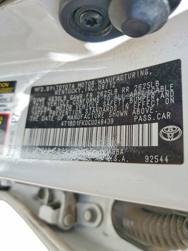 2012 TOYOTA CAMRY SOLA Hybrid