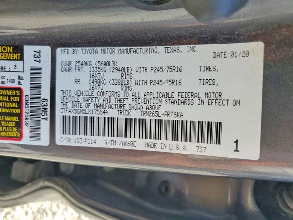 2020 TOYOTA TACOMA SR5