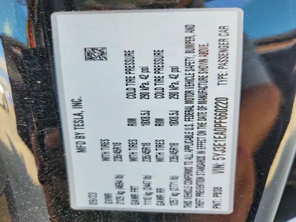 2023 TESLA MODEL 3