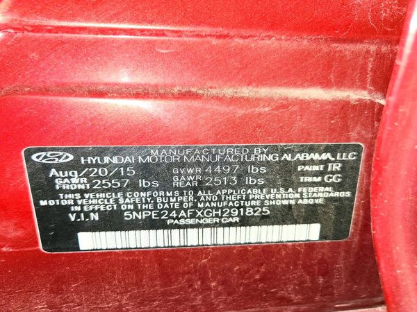 2016 HYUNDAI SONATA