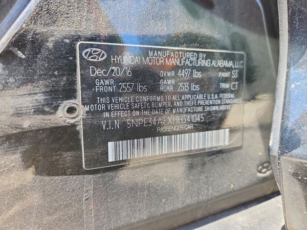 2017 HYUNDAI SONATA