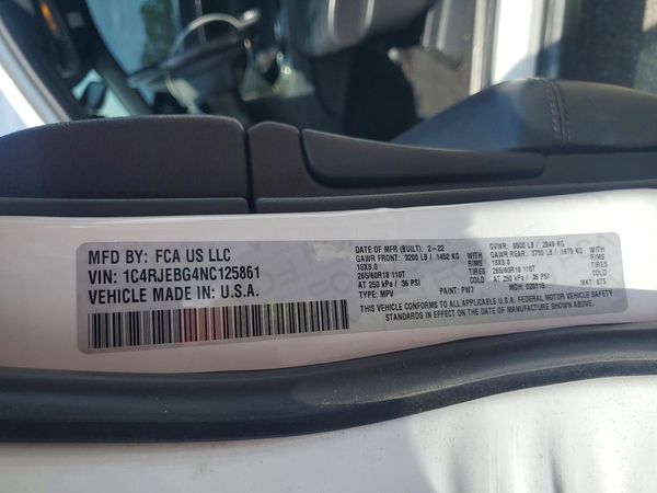 2022 JEEP GRAND CHEROKEE WK LIMITED 4X2