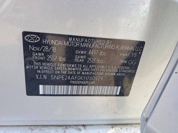 2019 HYUNDAI SONATA