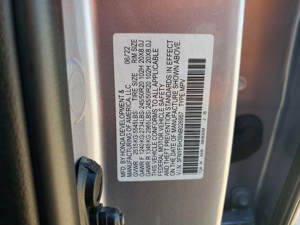 2022 HONDA PILOT SPORT