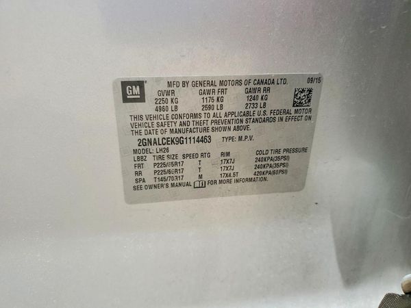 2016 CHEVROLET EQUINOX LT