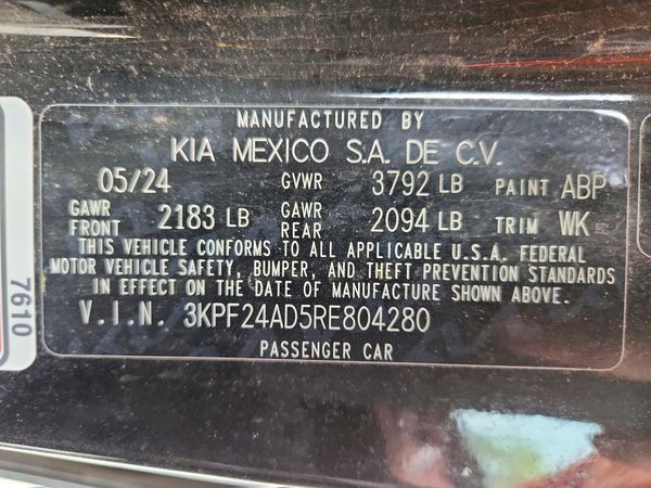 2024 KIA FORTE LX, LXS