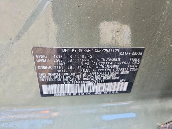 2025 SUBARU CROSSTREK Limited — VINS