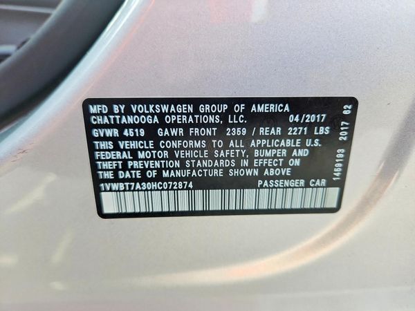 2017 VOLKSWAGEN PASSAT