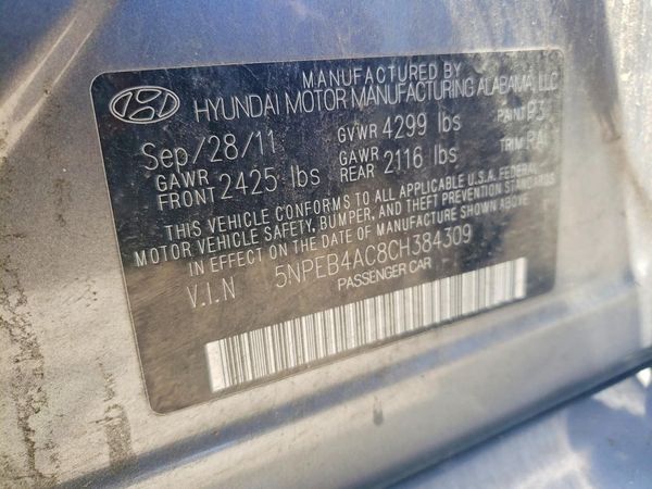 2012 HYUNDAI SONATA