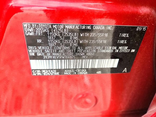 2015 TOYOTA RAV 4 Limited (G Grade)