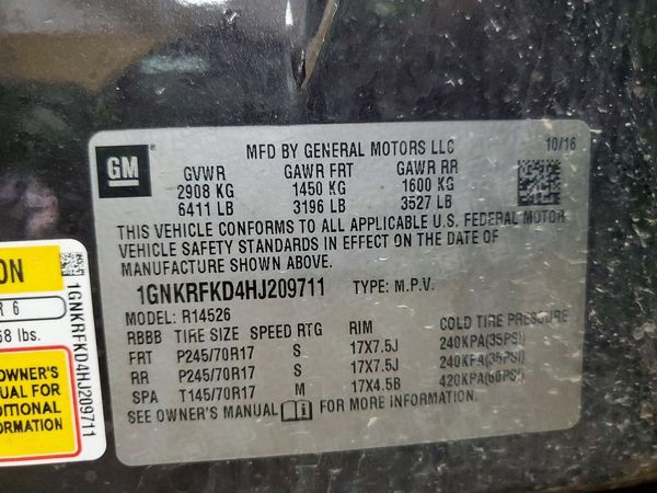 2017 CHEVROLET TRAVERSE LS