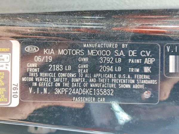 2019 KIA FORTE FE/LX/LXS