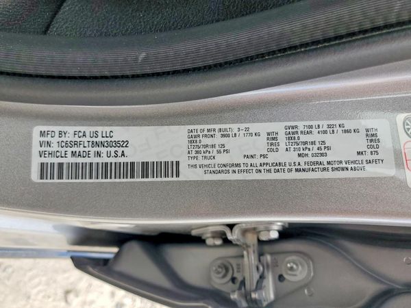 2022 RAM 1500 REBEL CREW CAB 4X4