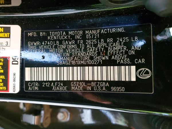 2021 LEXUS ES 350 350 F Sport