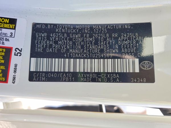 2026 TOYOTA CAMRY
