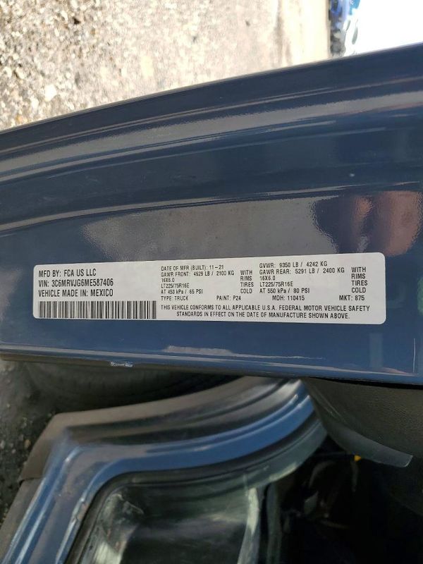 2021 RAM PROMASTER 3500