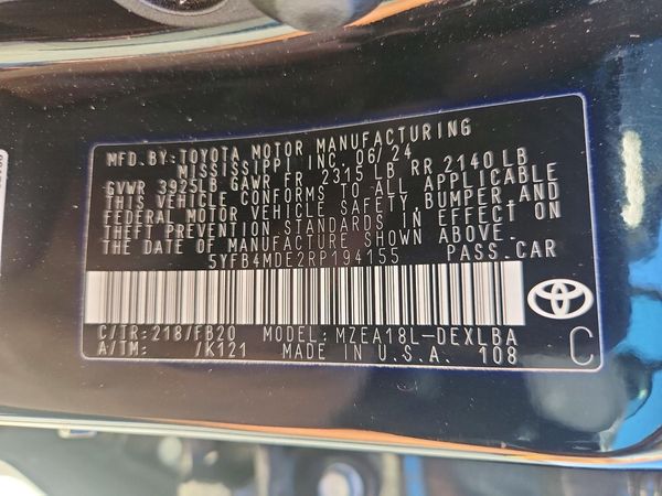 2024 TOYOTA COROLLA