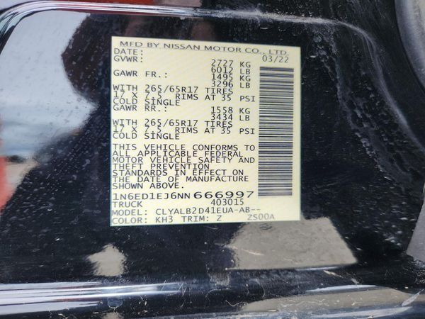 2022 NISSAN FRONTIER Crew Cab