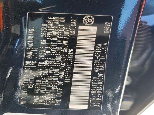 2013 TOYOTA CAMRY — VINS