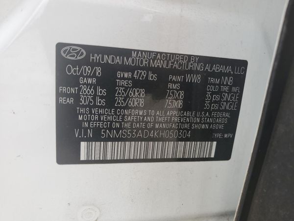 2019 HYUNDAI SANTA FE Limited, Ultimate