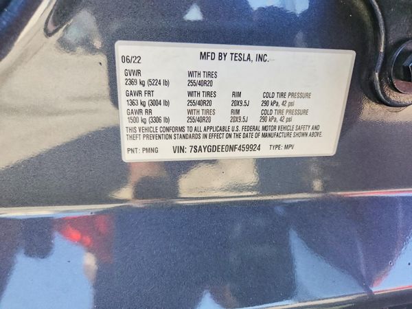 2022 TESLA MODEL Y