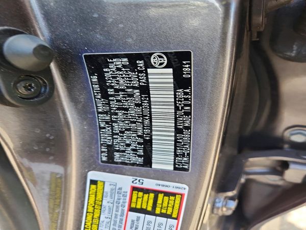 2018 TOYOTA CAMRY L/LE/SE/XLE — VINS