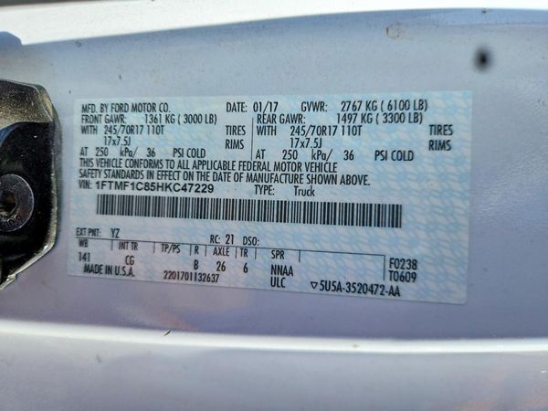 2017 FORD F150 Regular Cab