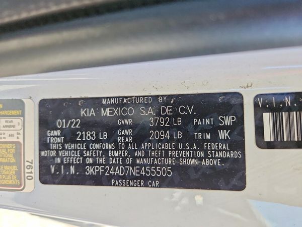 2022 KIA FORTE FE, LXS