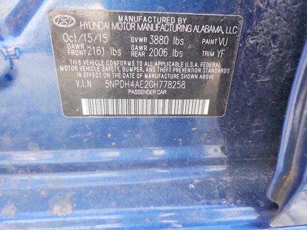 2016 HYUNDAI ELANTRA