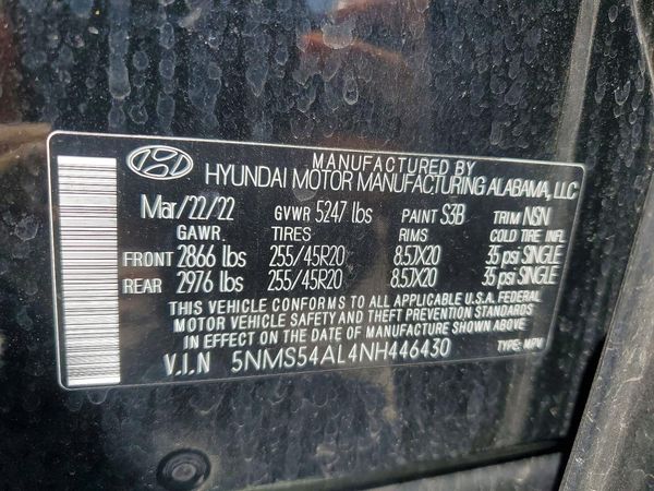 2022 HYUNDAI SANTA FE Calligraphy